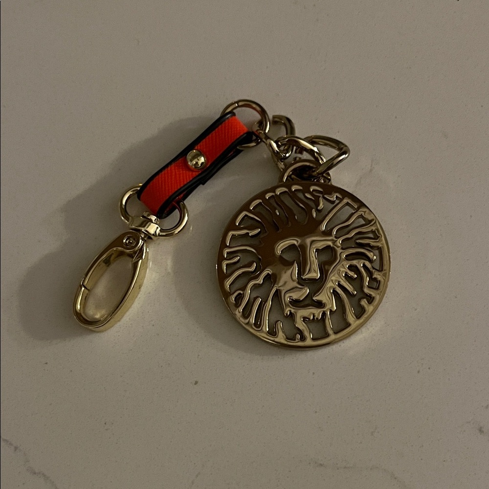 Anne Klein Gold Keychain with Red and Black Strap